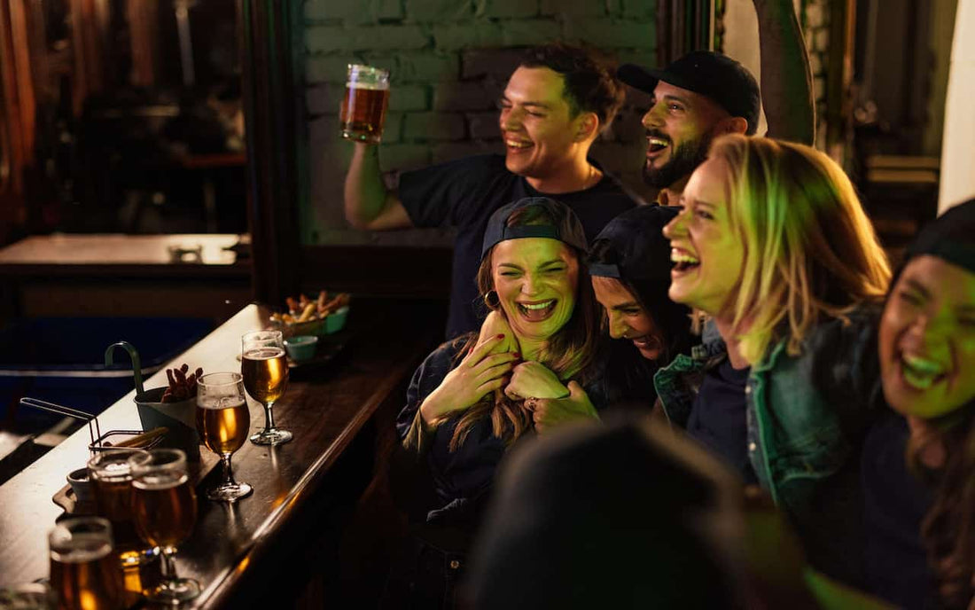 big group at bar
