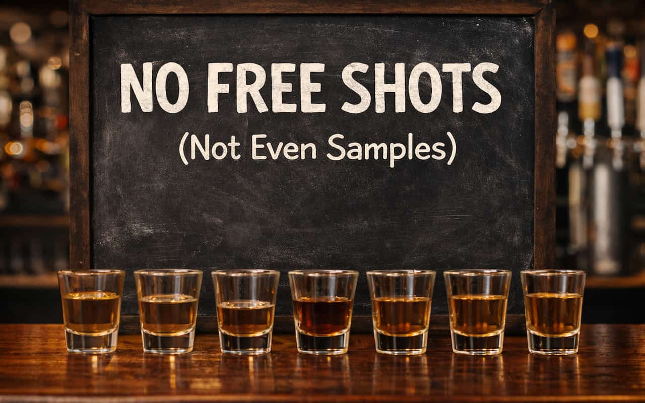 bar top shots menu